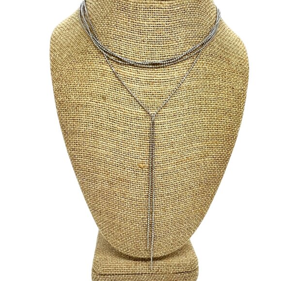 3/$30 8 OTHER REASONS NECKLACE NINE LIVES LARIAT NECKLACE CHOKER SILVER TONE - Picture 1 of 12